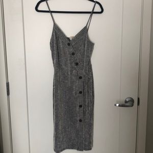 🔥SALE🔥Black & White Striped Button Dress😍